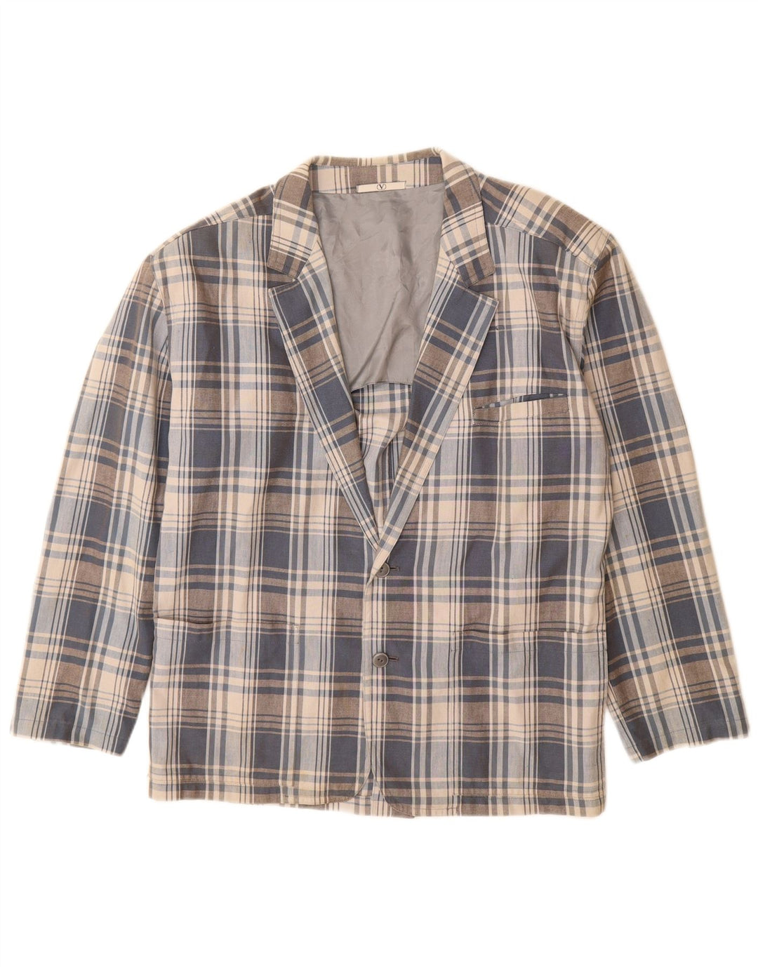 Jaqueta Blazer Masculina Valentino com 2 Botões Reino Unido 40 Grande Cinza