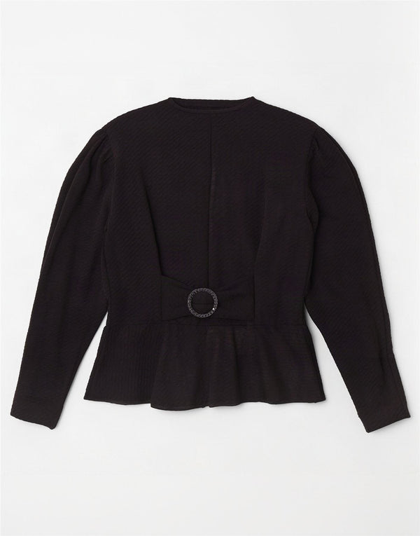 Blusa feminina vintage UK 12 média preta