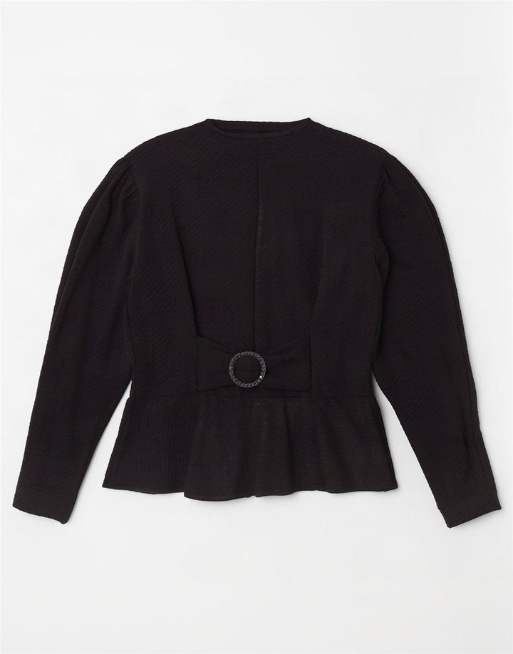 Blusa feminina vintage UK 12 média preta