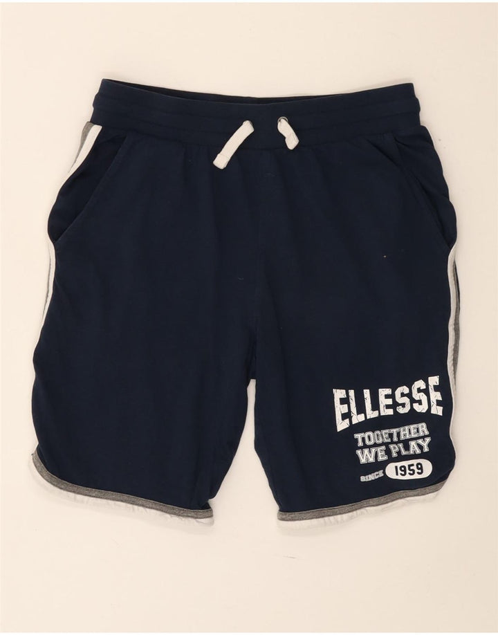 Shorts esportivos masculinos ELLESSE pequeno algodão azul marinho