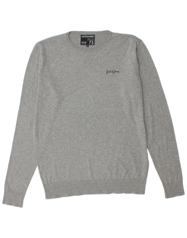 Suéter masculino Jack & Jones com gola redonda XL cinza manchado