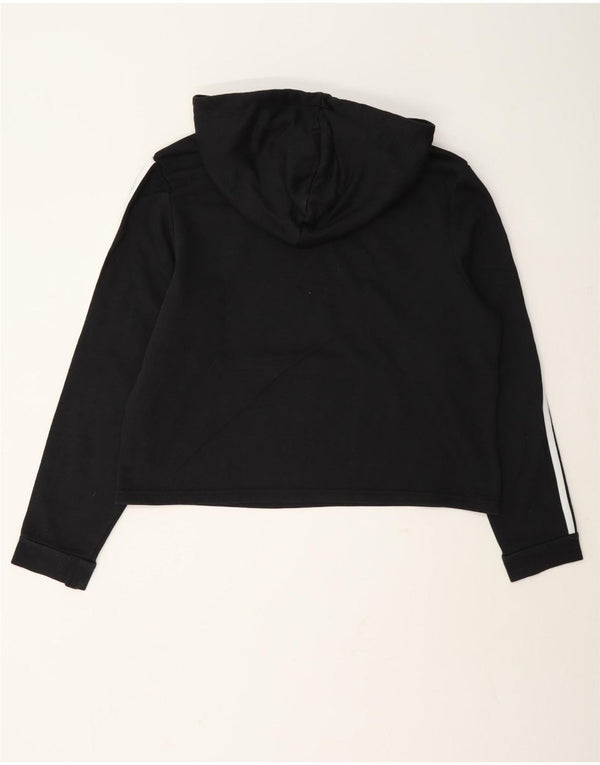 Adidas Womens Crop Graphic Hoodie Jumper Reino Unido 16/18 Grande Algodão Preto