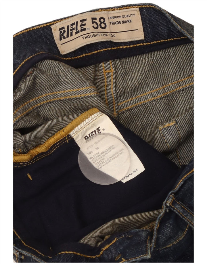 Rifle Masculino Jeans Recortado W30 L25 Azul Marinho Algodão