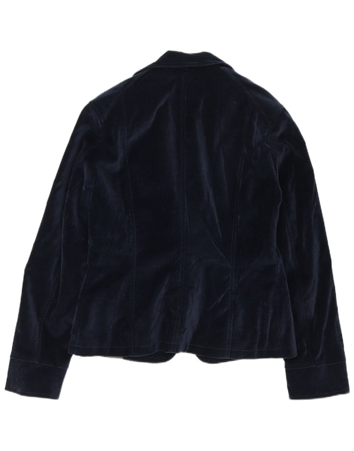 Jaqueta blazer feminina vintage de veludo com 2 botões IT 44 algodão azul marinho médio