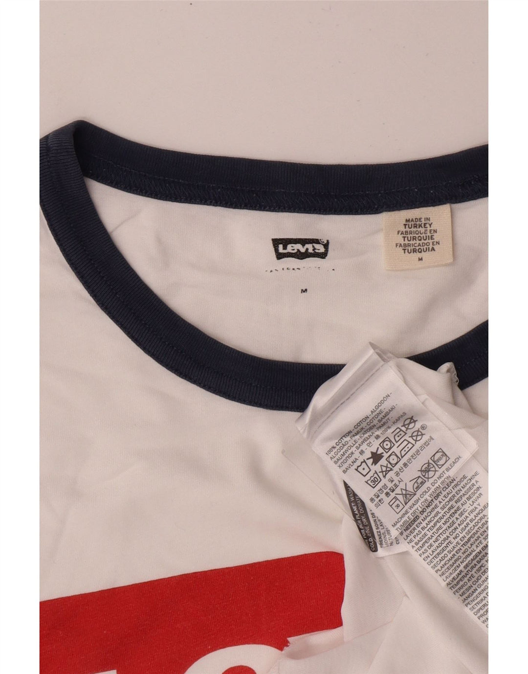Camiseta gráfica masculina LEVI'S Top médio de algodão branco clássico