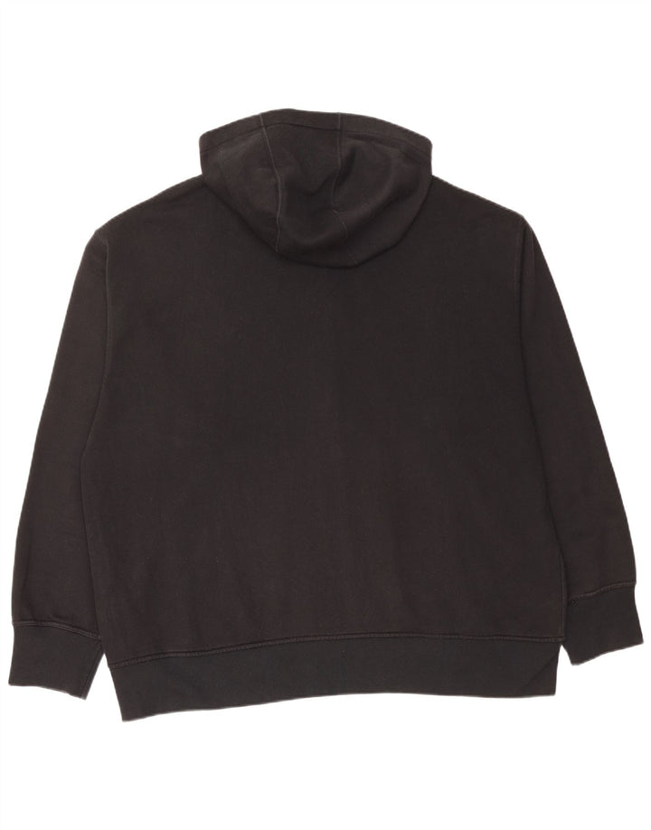 Suéter feminino CAT com capuz e zíper grande UK 18 XL algodão preto