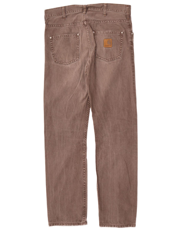 Carhartt Masculino Straight Jeans W30 L32 Cinza Algodão