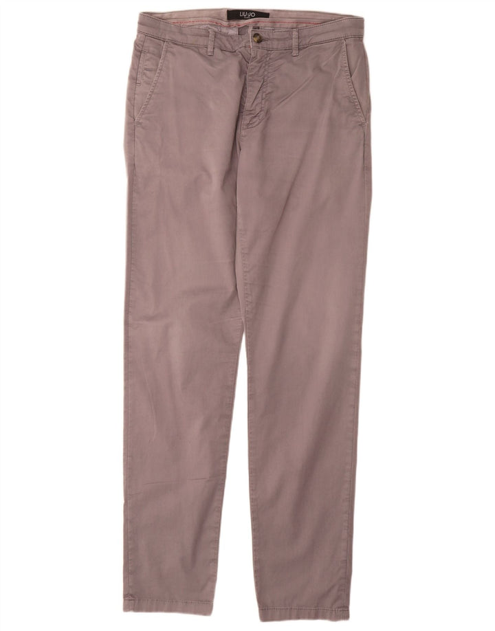 Liu Jo Mens Slim Chino Calças IT 46 Pequeno W30 L32 Algodão Cinza