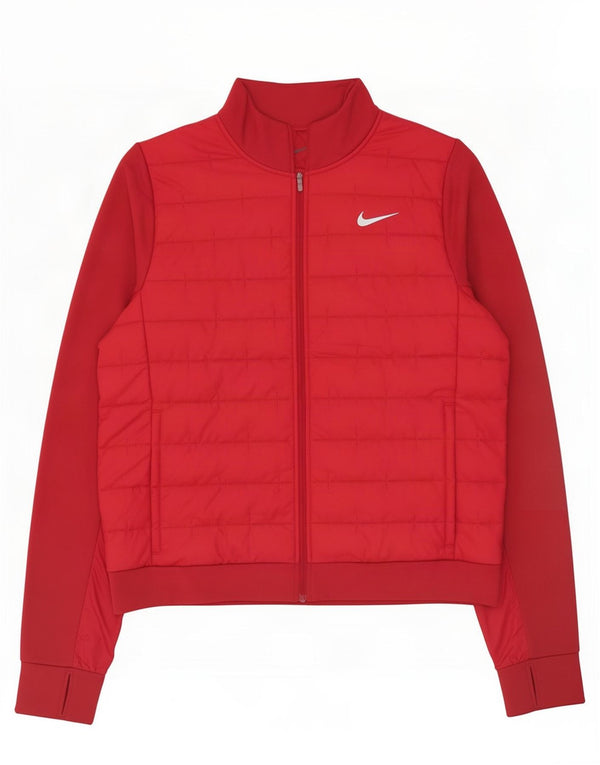 Jaqueta feminina Nike Therma-Fit acolchoada para treino UK 16 grande vermelha