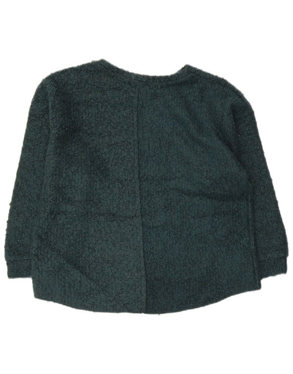 Suéter feminino Topshop manga 3/4 com gola canoa Reino Unido 8 pequeno acrílico verde