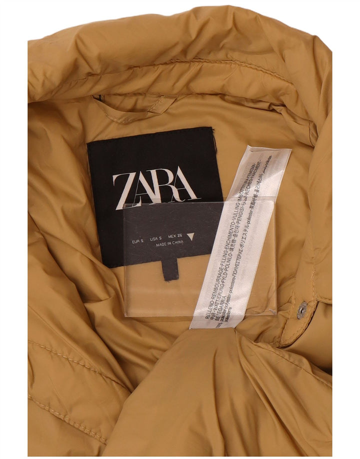 Casaco acolchoado oversized feminino Zara UK 10 pequeno poliéster bege