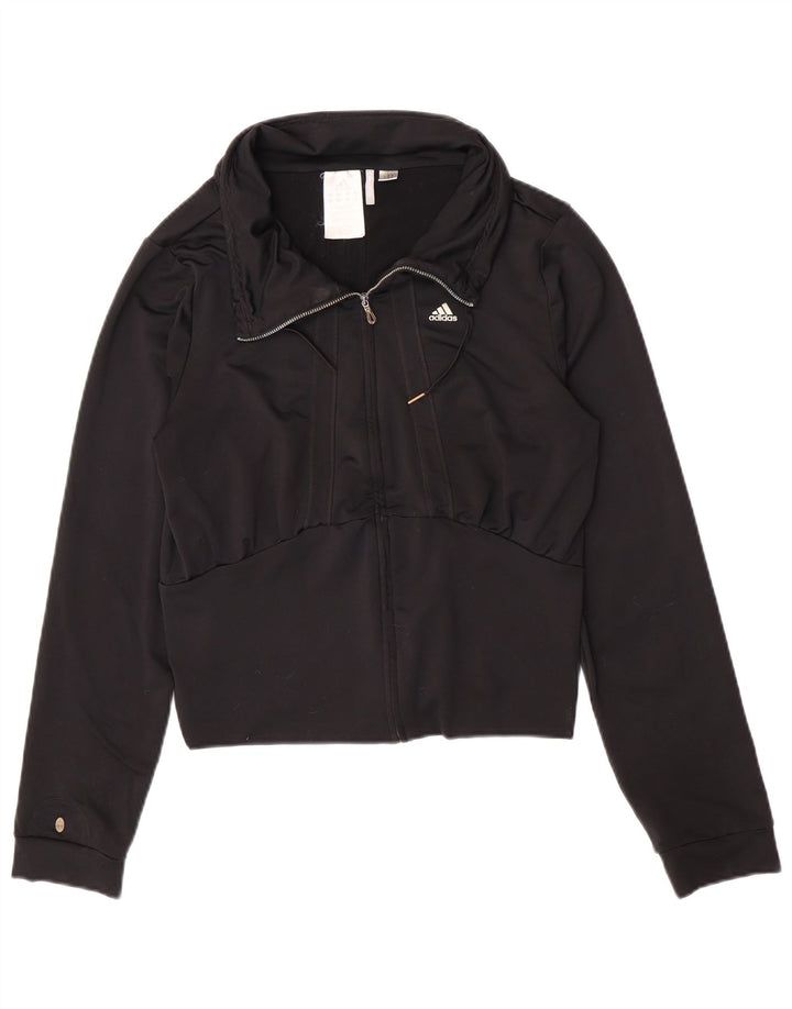 Adidas Womens Clima 365 Tracksuit Top Jacket UK 14 Médio Preto Poliéster