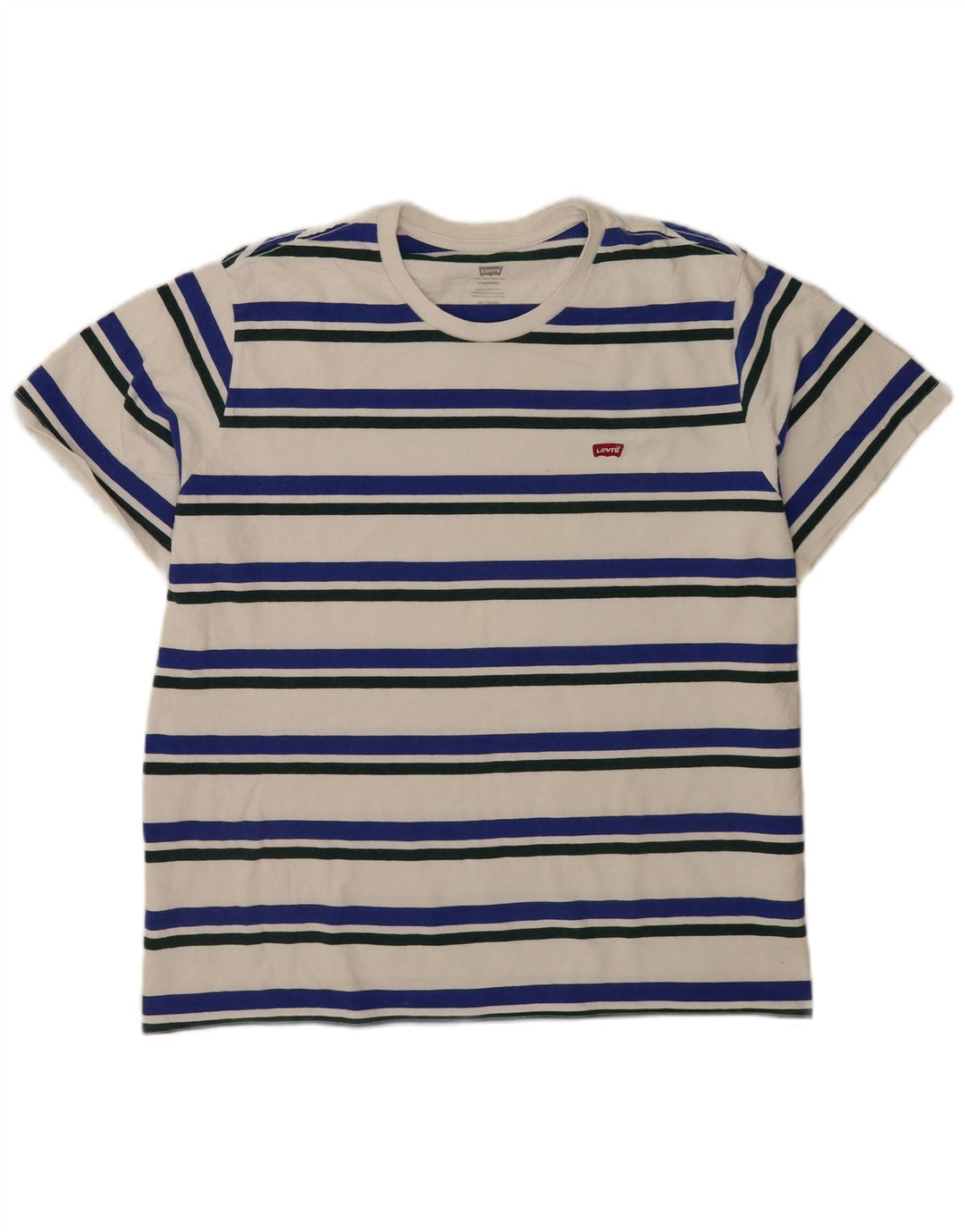 Camiseta masculina padrão Levi's 2XL algodão listrado branco