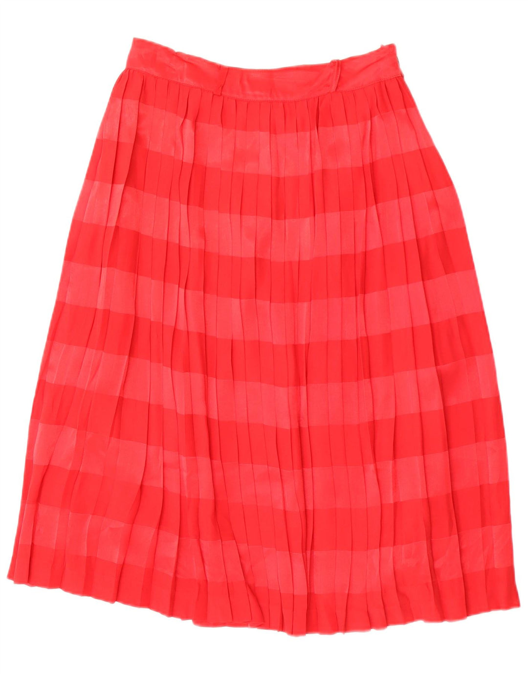Saia plissada feminina vintage IT 44 médio W28 acetato listrado vermelho