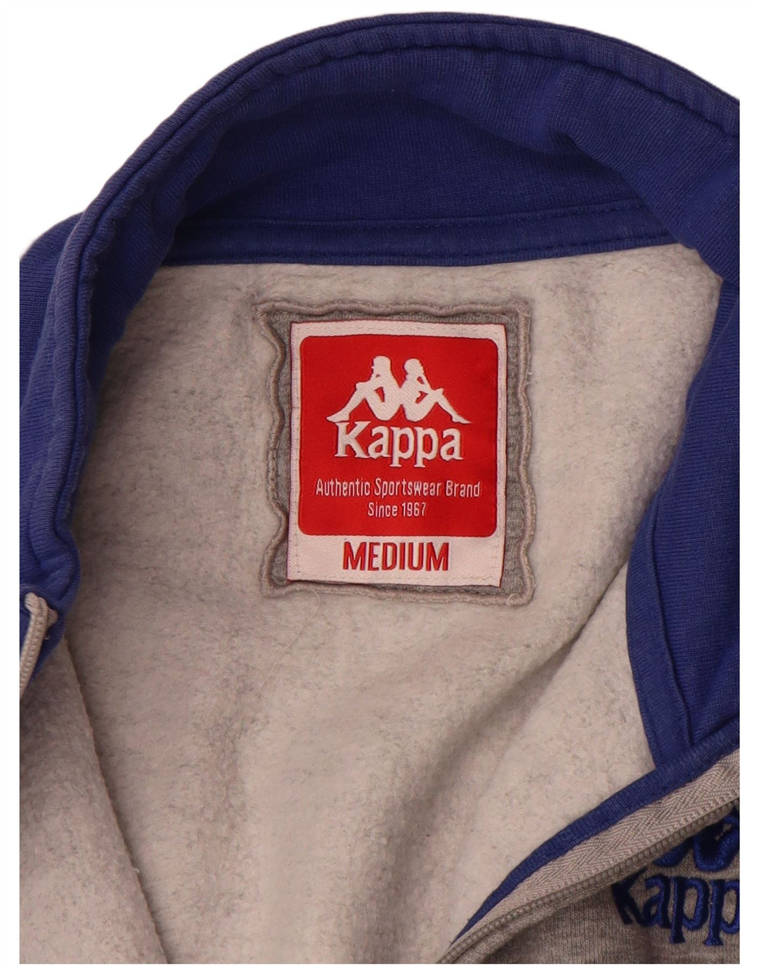 Kappa Jaqueta masculina de agasalho cinza médio bloco colorido