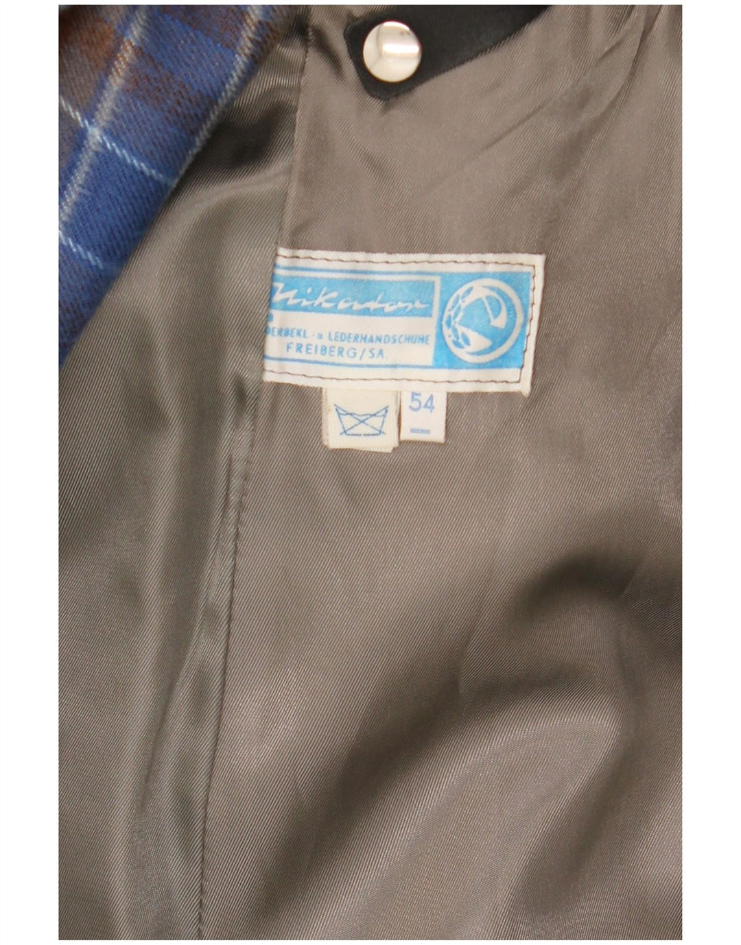 Casaco de couro masculino vintage IT 54 2XL couro preto