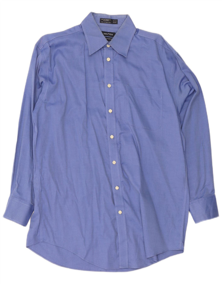 Camisa masculina Nautica tamanho 15 1/2 algodão azul médio