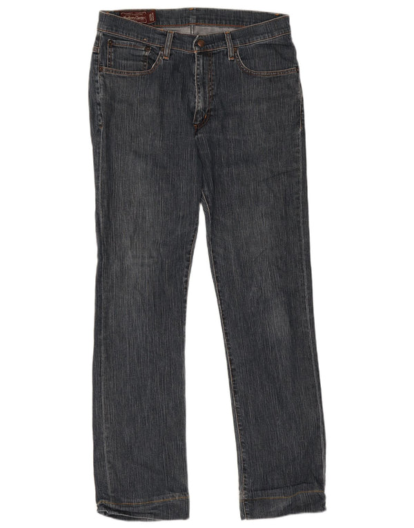 Marlboro Classics Mens Straight Jeans W33 L31 Azul Algodão