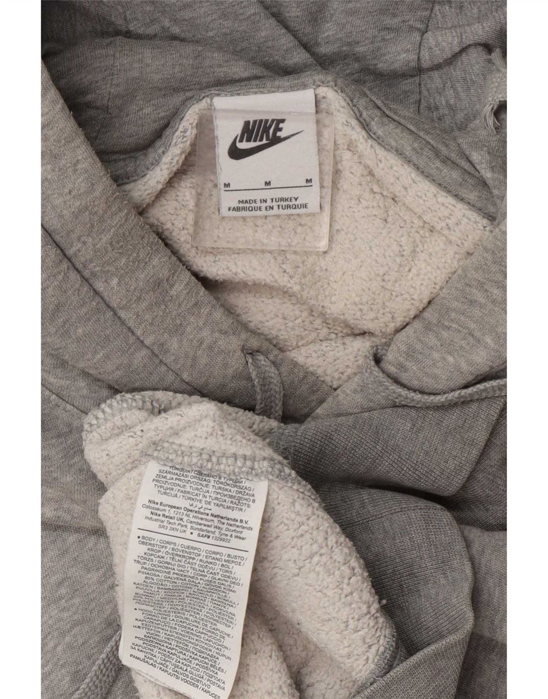 Nike Mens Hoodie Jumper Médio Algodão Cinza