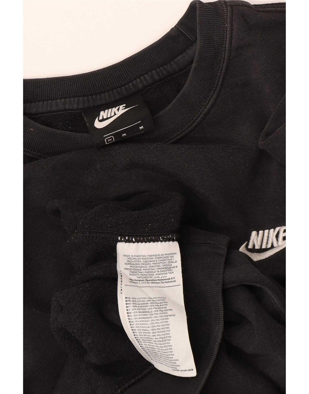 Nike masculino moletom jumper médio algodão preto