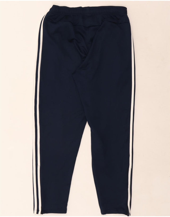 Calças de treino masculinas Adidas UK 40/42 poliéster azul marinho médio