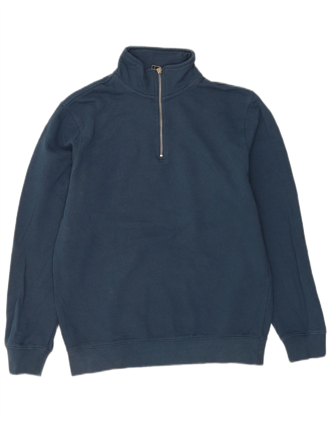 Moletom masculino John Lewis com zíper e gola em algodão azul marinho pequeno