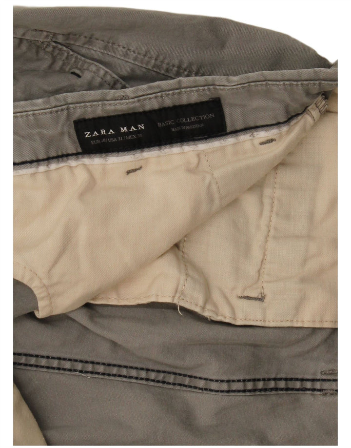 Zara Mens Slim Chino Calças EU 40 Médio W31 L29 Cinza