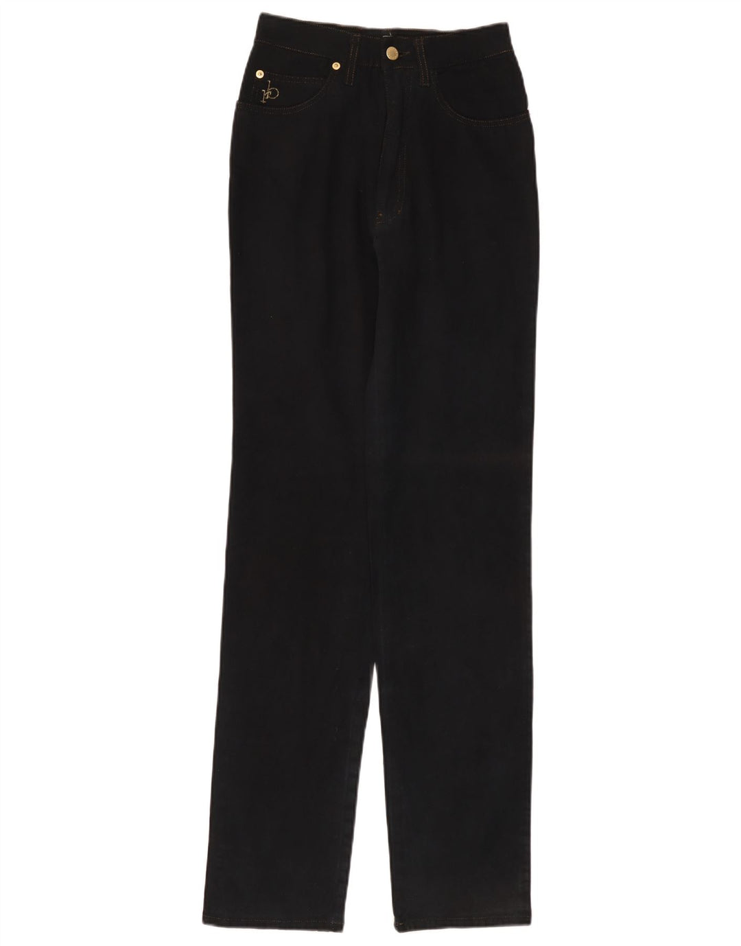 Jeans cônicos femininos ROCCOBAROCCO W27 L33 algodão preto