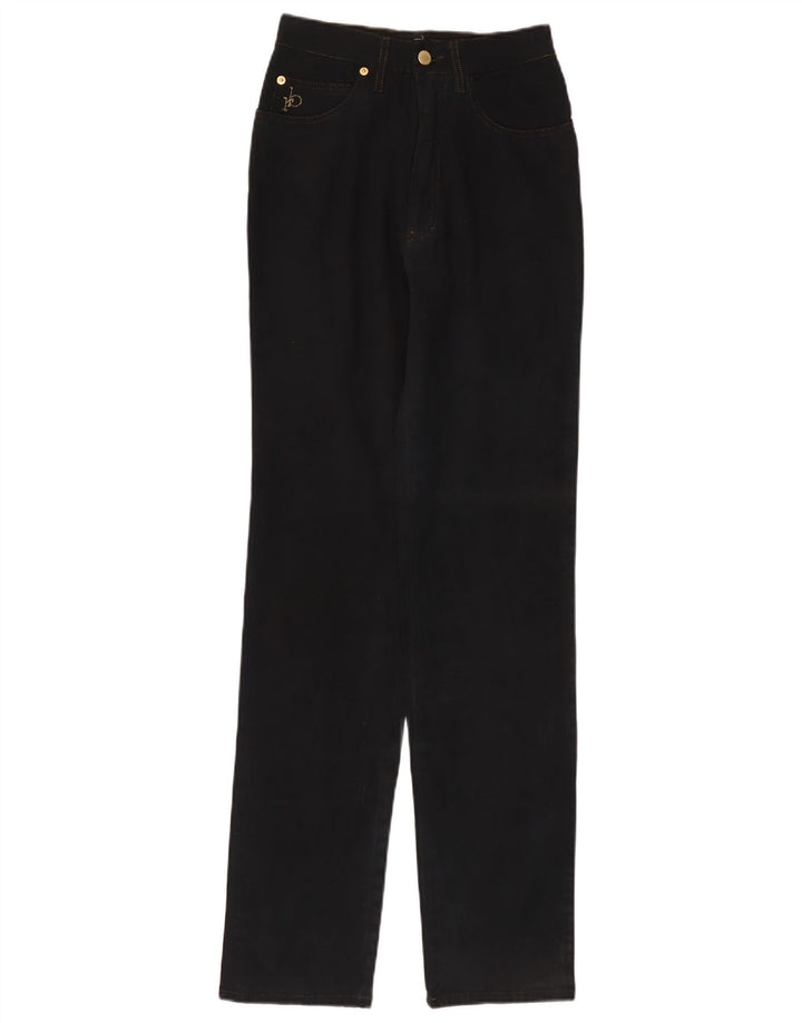 Jeans cônicos femininos ROCCOBAROCCO W27 L33 algodão preto
