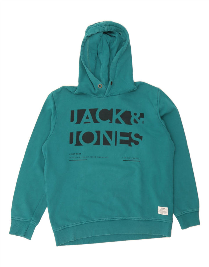 JACK & JONES Mens Graphic Hoodie Jumper Large Blue Cotton Vintage Jack & Jones and Second-Hand Jack & Jones from Messina Hembry 