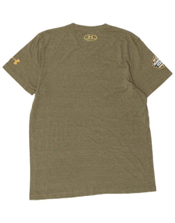 Camiseta masculina Under ARMOR Heat Gear Graphic Top médio cáqui