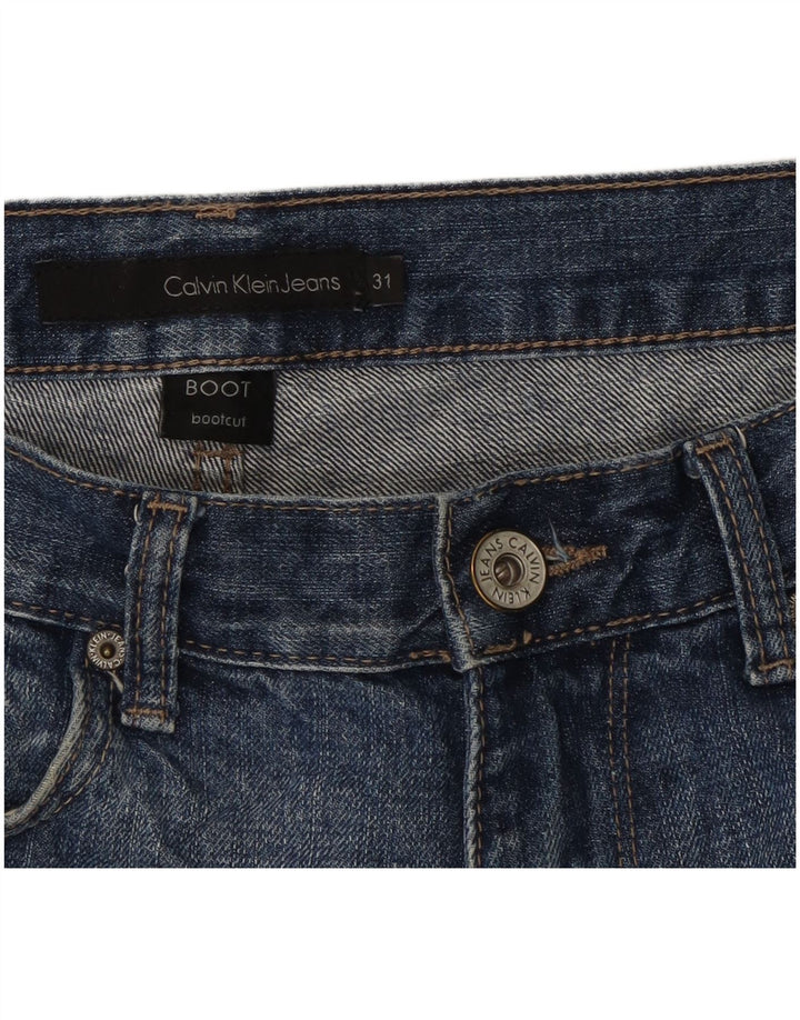Calvin Klein Masculino Bootcut Jeans W31 L32 Azul Algodão