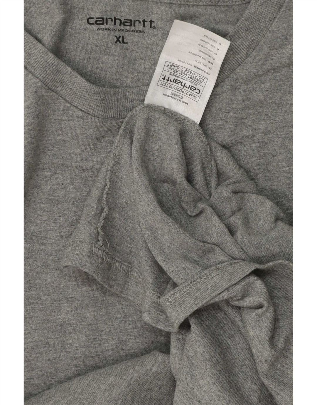 Camiseta masculina Carhartt Top XL algodão cinza