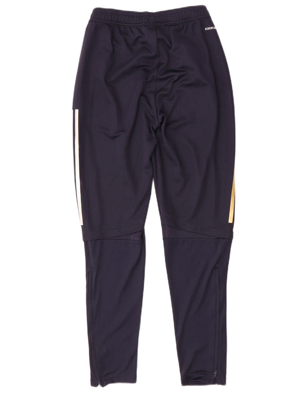 Calça de treino Adidas Mens Leeds United Football Club pequena azul marinho