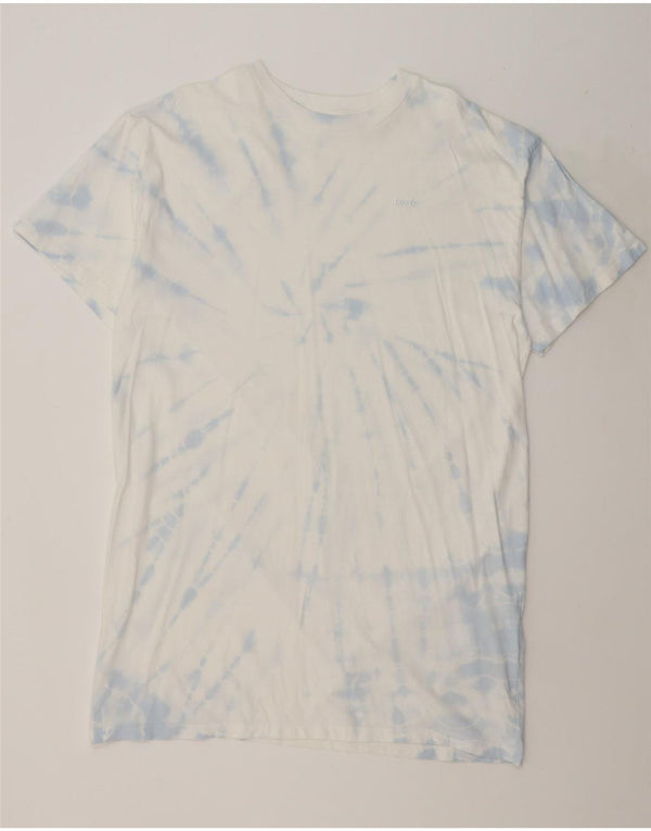 Vestido camiseta feminino grande da LEVI'S Reino Unido 10 pequeno branco tie-dye algodão