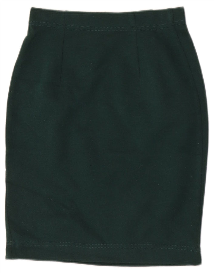 Saia lápis feminina vintage IT 40 pequena W32 lã verde