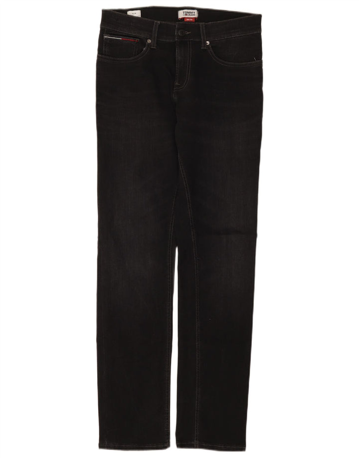 Tommy Hilfiger Masculino Slim Jeans W30 L32 Algodão Preto