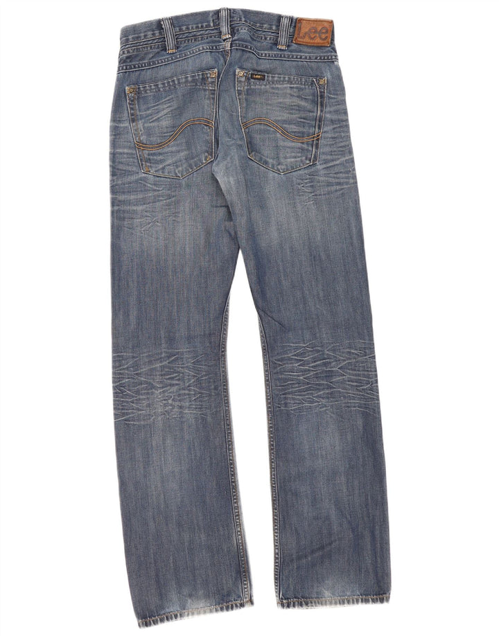 Lee Mens Flint Insert Straight Jeans W32 L34 Azul Algodão