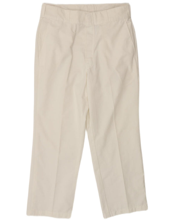 Calças Chino retas masculinas Dickies W34 L28 poliéster branco