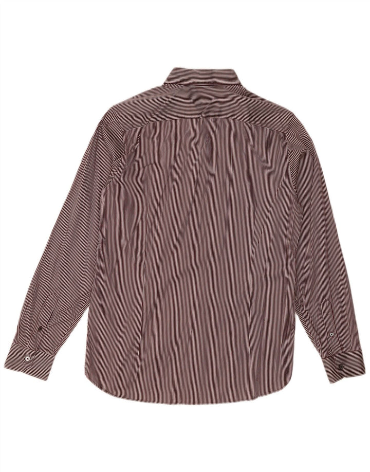 Camisa masculina TED BAKER tamanho 4 grande algodão listrado roxo
