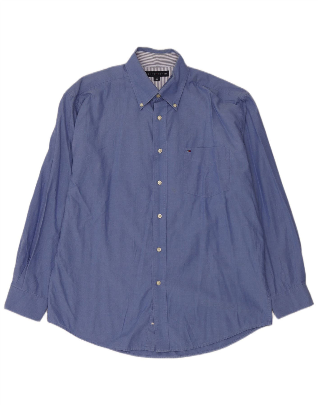 Camisa masculina Tommy Hilfiger grande algodão azul