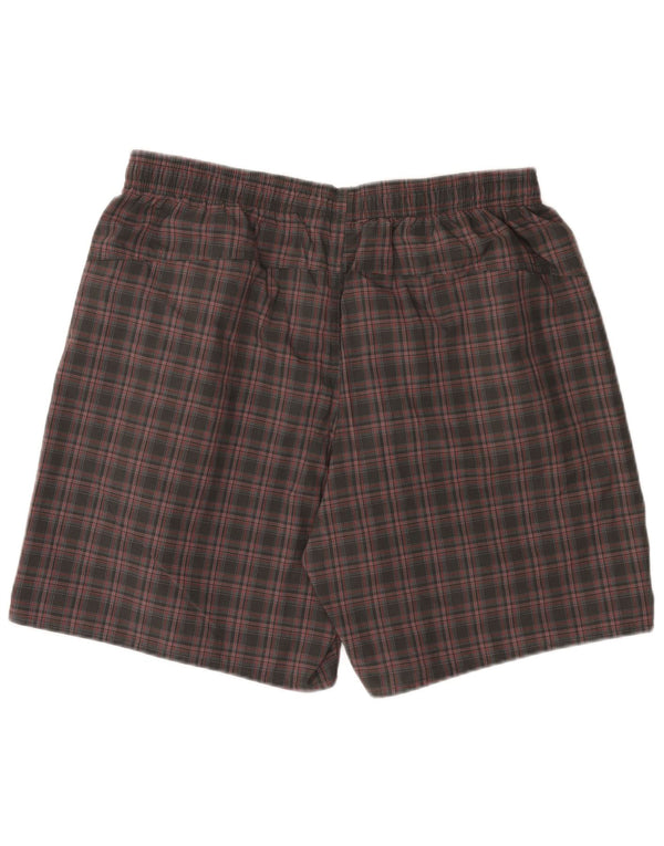 Shorts esportivos masculinos Adidas XL cinza xadrez poliéster