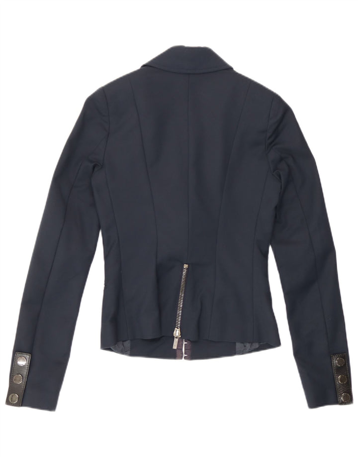 Jaqueta blazer feminina Elisabetta Franchi IT 40 algodão azul marinho pequeno