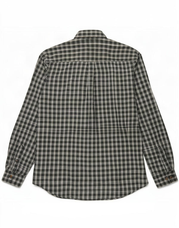 Eddie Bauer Camisa masculina de flanela de ajuste regular pequeno algodão xadrez verde