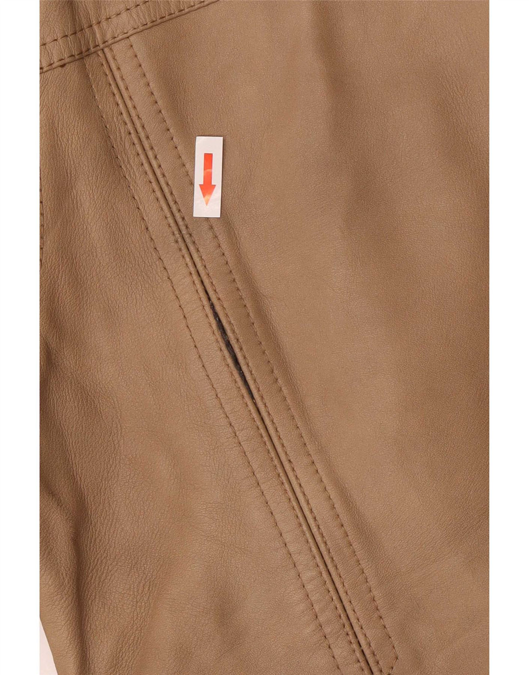 Jaqueta de couro feminina vintage IT 50 XL bege