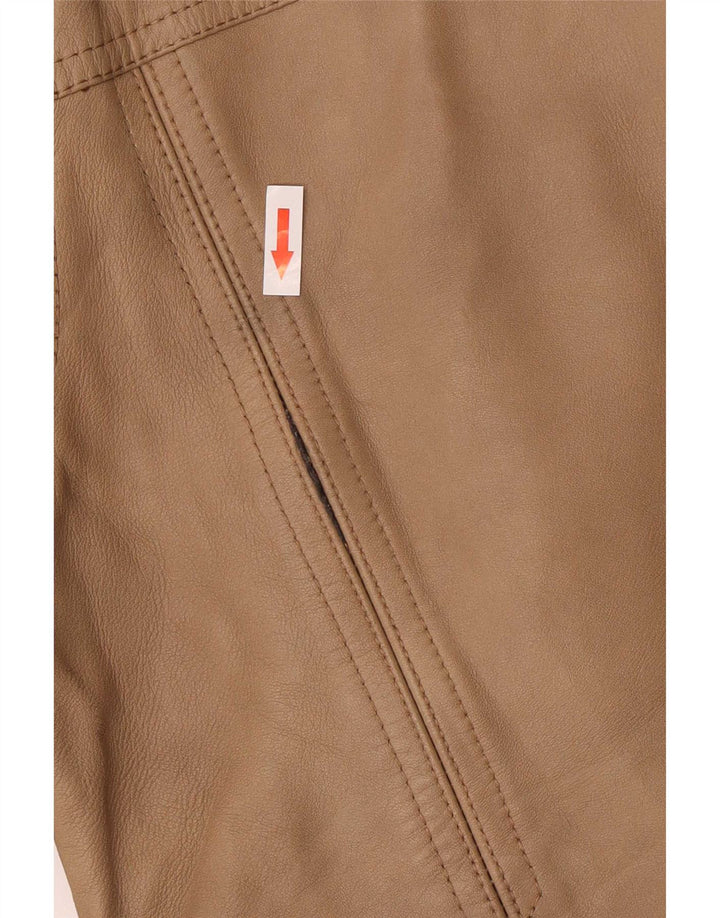 Jaqueta de couro feminina vintage IT 50 XL bege