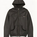 Jaqueta de couro com capuz militar masculina Superdry Reino Unido 38 médio preto