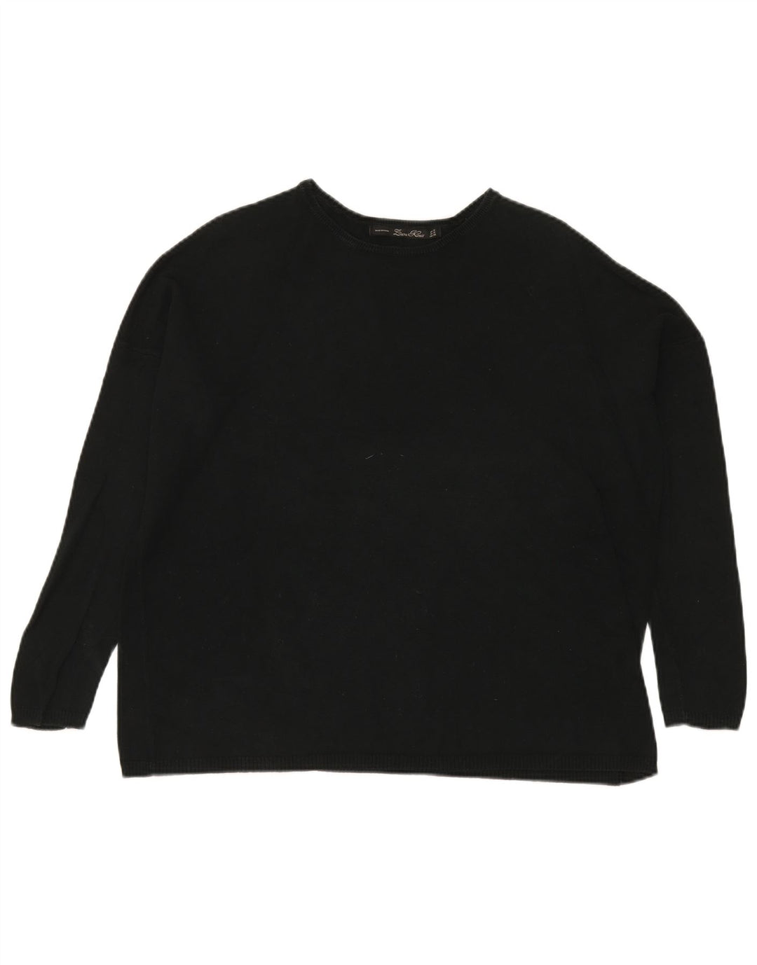 Zara Suéter feminino oversized com gola canoa Reino Unido 14 médio preto