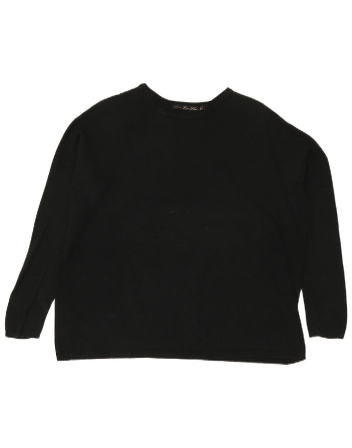 Zara Suéter feminino oversized com gola canoa Reino Unido 14 médio preto