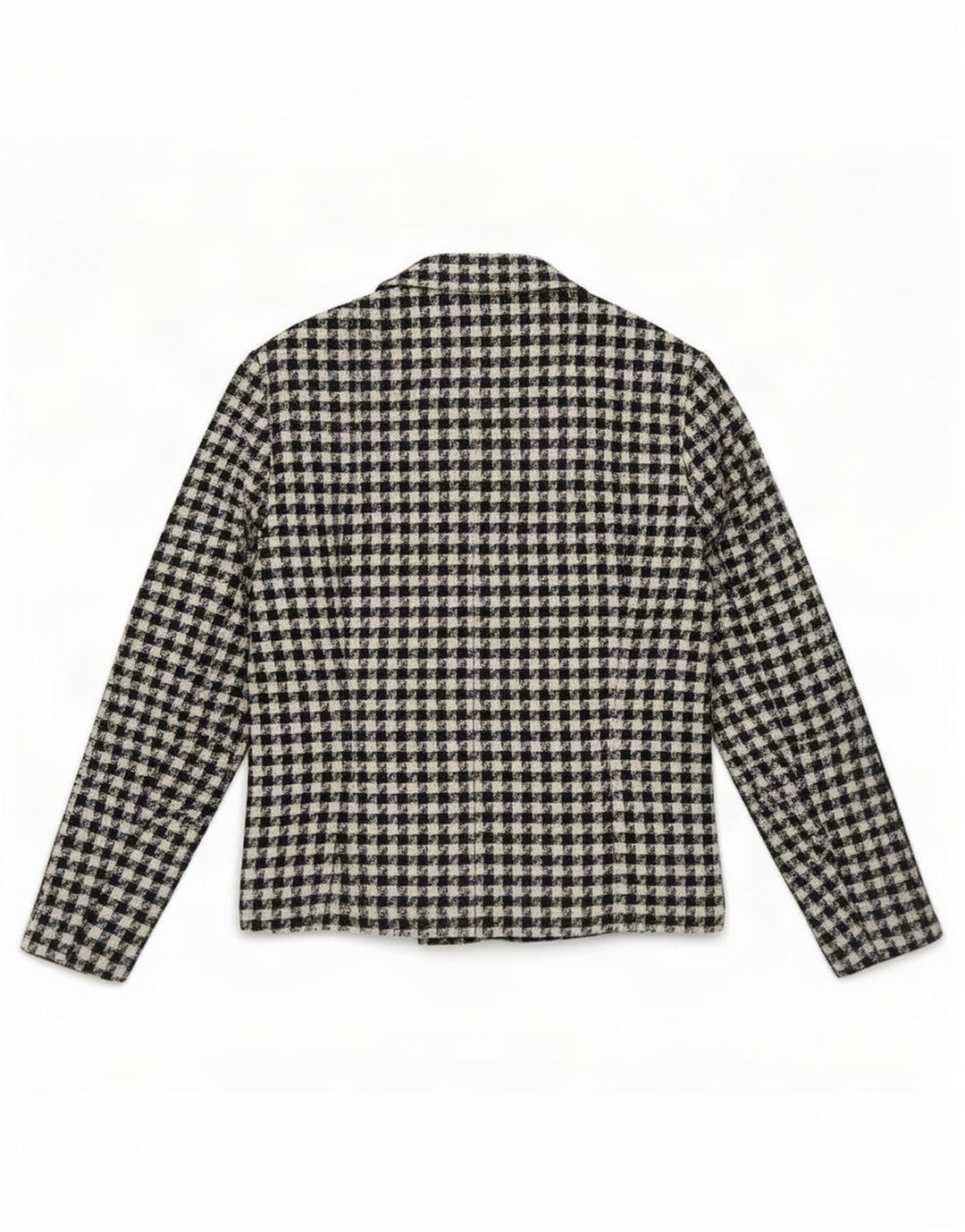 Jaqueta blazer feminina Marks & Spencer com 4 botões Reino Unido 14 grande preto Houndstooth